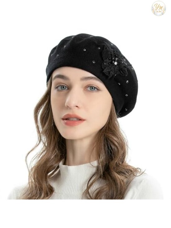Reversible Viscose Fiber Polyester Nylon Beret Hat with Stretchy Knit - main image 4